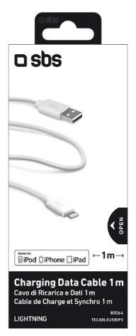 TECNOSHOP Cavo dati Lightning 1 m USB 2.0 SBS